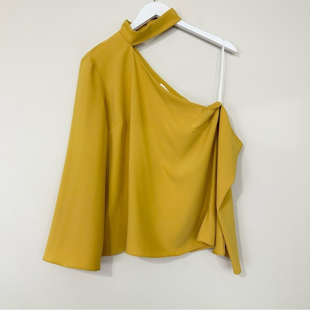 Amanda Uprichard Open Shoulder Asymmetric Off Shoulder Choker Top Blouse